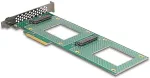 V&otilde;rgukaart DeLOCK PCI Express 4.0 x8 Karte zu 2 x intern U.2 NVMe SFF-8639 - Bifurcation (LxB: 236 x 87 mm) (90151)