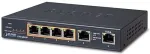 PLANET GSD-604HP - Switch - 4 x 10/100/1000 (PoE+) + 2 x 10/100/1000 (Uplink) - Desktop - PoE+ (55 W) (GSD-604HP)
