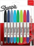 Sharpie Permanentmarker Twin Tip verschied.Farben 8er Blister