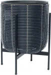 Home4you Lillepott WICKER alusega 38x38xH49cm, must/pruun