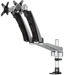 Startech .com Dual Monitor Mount w/Full-Motion Arms - Side-by-side/Stackable - Verstellbarer Arm f&uuml;r LCD-Display - Kunststoff, Aluminium, Stahl - Schwarz, Silber - Bildschirmgr&ouml;&szlig;e: 76,2 cm (30) - Tischmontage (optional) (ARMDUAL30)