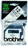 Brother Labelling Tape - 12mm, Black/White, Blister label-making tape M