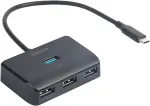 DELTACO USB-C jaotur, 5 Gbps, 4x USB-A, must