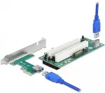 DELOCK Riser Karte PCI Express x1 zu 2 x PCI 32 Bit Slot mit 60 cm Kabel