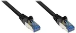 GoodConnections Patchkabel mit Rastnasenschutz, Cat. 6A, S/FTP, PiMF, halogenfrei, 500MHz, schwarz, 0,25m,