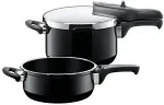 WMF Silit Silargan Sicomatic t-Plus pressure cooker set (black, ? 22 cm, 4.5 l and 3.0 l)