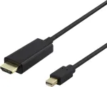 DELTACO mini DisplayPort kuni HDMI kaabel, 4k@30Hz, 2m, svart
