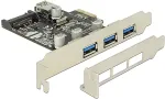 V&otilde;rgukaart DLC DELOCK PCI Expr Card 3x USB3.0 ext + 1x USB3.0 int +LowProfi