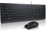 Klaviatuur Lenovo Essential Wired Combo Black US Euro keyboard Mouse included Universal USB