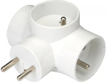 PREMIUMCORD Three-way power strip 230V 10A, 3x round socket, white
