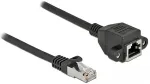 DELOCK Verl&auml;ng. S/FTP RJ45 Ste.< RJ45 Bu. Cat.6A 25cm Black