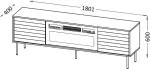 Cama MEBLE Cama CORTINA TV cabinet 180x40x60 black/walnut + black fireplace