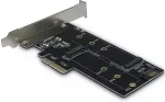 Inter-Tech PCIe Adapter Karte KT015 PCIex4->M.2 + SATA->M.2