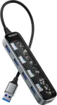 DELTACO L&auml;bipaistev USB-A jaotur, 5 Gbps, 4x USB-A