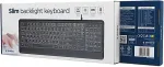 Klaviatuur GEMBIRD KB-UML-04-CYRL Slim wired backlight keyboard, black, Cyrillic layout