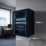 Extralink Lite 12U 530x400 Schwarz | Rack-Schrank | zur Wandmontage, Fachboden im Lieferumfang enthalten