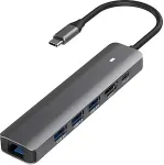 NONAME Adapter USB Type-C - HDMI, LAN, 3x USB 3.0 Type-A, USB Type-C PD100W