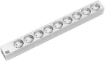 Bachmann 19"-Steckdosenleiste ALU 1HE, 9-fach 35, grau, 2,0m, ohne Schalter
