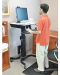 Ergotron WorkFit-C Single HD Sit-Stand Workstation - Wagen f&uuml;r LCD-Anzeige/Tastatur/Maus/CPU - Grau, Schwarz - Bildschirmgr&ouml;&szlig;e: 76,2 cm (30) - Montageschnittstelle: 100 x 100 mm, 75 x 75 mm, 200 x 200 mm, 400 x 200 mm (24-216-085)