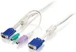 LevelOne KVM kaabel VGA->VGA, USB-A, PS/2 5.00m White