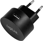 Logilink USB-A charger, 10.5 W, 1-port, 1x USB-A, round, Black