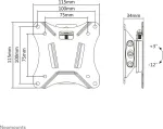 NEOMOUNTS TV SET ACC WALL MOUNT 10-30"/BLACK NM-W60BLACK