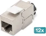 Digitus Cat.6a Keystone Module (silver, 12 pieces, with intelligent cable manager)