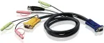 Aten 2L-5302U KVM Kabel VGA USB und Audio schwarz 1.8m