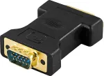 DELTACO DVI adapter analoog DVI - analoog VGA, ho - ha, svart