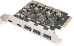 V&otilde;rgukaart Digitus PCI Expr. Card USB 3.1 Gen2, 2x USB-C 3x USB-A
