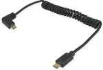 EQUIP Kabel USB-C2.0->C 90&deg;Coil PD60W St/St 1.00m schwarz