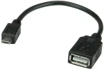 VALUE USB 2.0 Kabel, USB 2.0 Typ Micro B - Typ A BU, OTG 0,15 m (11.99.8311)