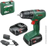 Bosch Powertools cordless drill/driver EasyDrill 18V-38 (green/black, Li-ion battery 2.5Ah, case, POWER FOR ALL ALLIANCE)