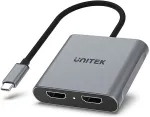 UNITEK ADAPTER USB-C, 2x HDMI, 4K@60HZ, MST, V1404B