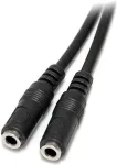 StarTech.com MUY1MFFS, 3.5mm, 2x3.5mm, Male/Female, Black, PVC, 0.2