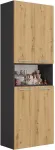 TOP E SHOP Topeshop NEL 1K DK ANT/ART KP bathroom storage cabinet Graphite, Oak