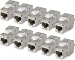 StarTech CAT6A KEYSTONE JACK 10-PACK 10-PACK180-DEGREE/TOOLLESS/SHIEL