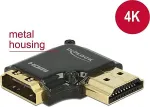 DeLOCK Adapter High Speed HDMI mit Ethernet - HDMI-A Buchse > HDMI-A Stecker 4K 90 Grad gewinkelt rechts schwarz