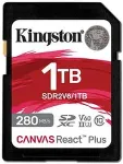 M&auml;lukaart Kingston Technology 1TB Canvas React Plus SDXC UHS-II 280R/150W U3 V60 for Full HD/4K