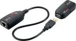 Logilink USB 2.0 Cat.5 extender, 50 m, pigtail, POC, black