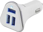 Deltaco Car charger , 5,2A, 3xUSB white/silver / USB-CAR102
