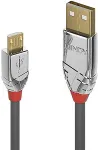 Lindy CROMO - USB-Kabel - USB (M) bis Micro-USB Typ B (M) - USB2.0 - 50cm - rund - Grau (36650)
