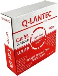 Q-LANTEC Kabel U/UTP kat.5e, sieciowy, skrętka, PE zewnętrzny suchy, Fca 4PR, 1Gb/s, czarny, 100m -