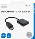 DELTACO DisplayPort kuni VGA-adapter, Full HD i 60Hz, 0,2m, oluline