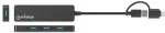 Manhattan 4-Port USB 3.0 Typ-C / Typ-A Kombi-Hub schwarz