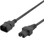 DELTACO pikendusjuhe IEC C15 - IEC C14, 0,5m, must