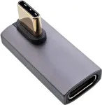 INLINE USB4 adapter, USB-C plug/socket vertical right/left angled, alu, grey