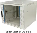 TOTEN 19" wall mounted cabinet , System Z, 9U, 600x600, glass front door, 60kg load, white / ZS66096000 / 19-Z6609V