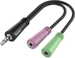 HAMA Adapter 4-pin 3,5mm pistik - 2x3,5mm pesa