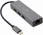 GEMBIRD A-CMU3-LAN-01 USB-C Gigabit network adapter with 3-port USB 3.1 hub